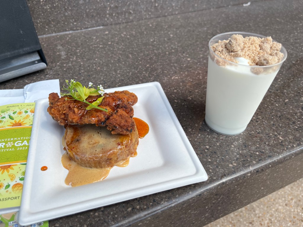 Chicken and Cornbread Waffles with a Honey-Peach Cobbler
